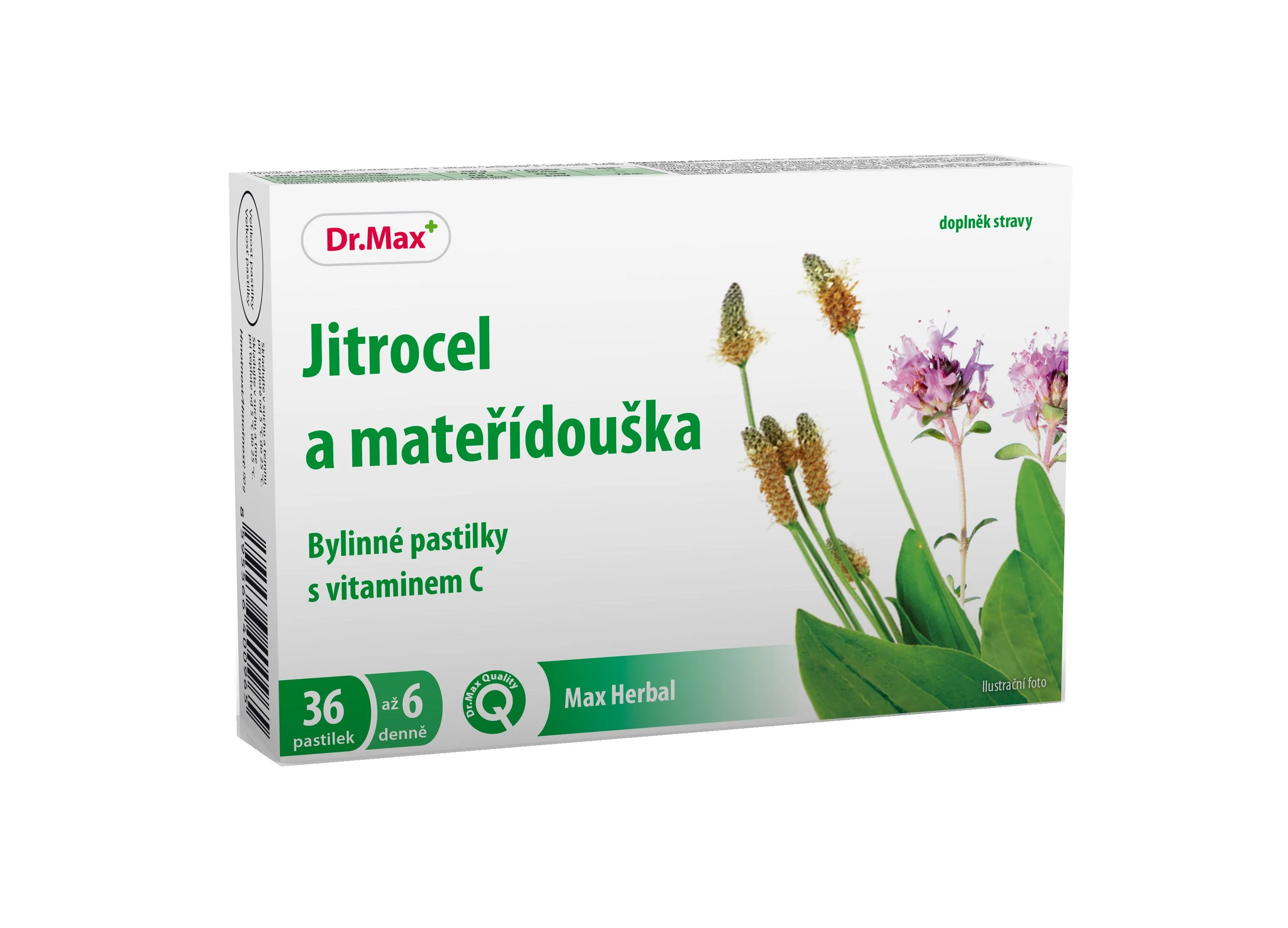 Dr. Max Herbal Jitrocel a mateřídouška bylinné pastilky 36 pastilek