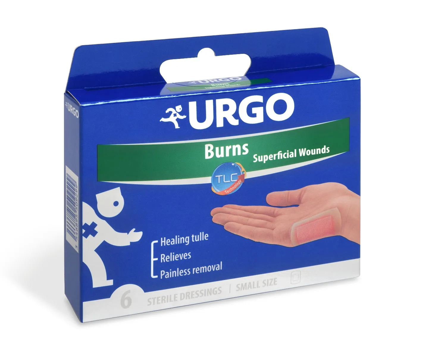 Urgo Burns Na popáleniny 5 x 7 cm lipidokoloidní náplast 6 ks