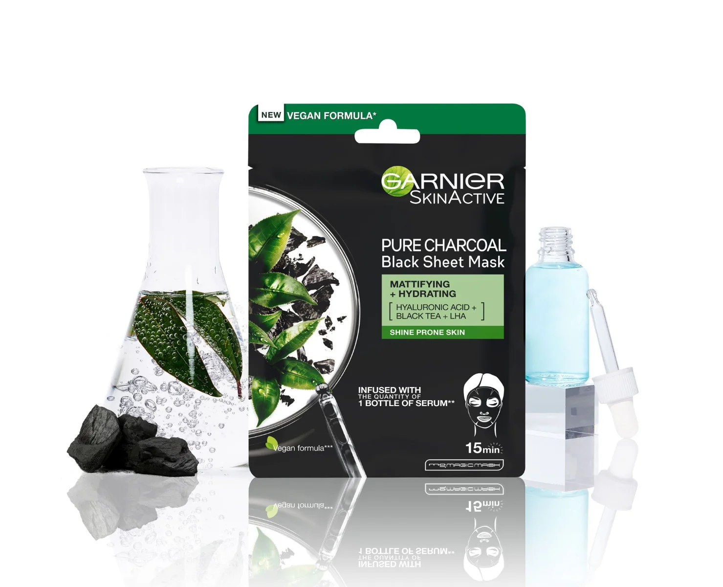 Garnier Textilní maska s extraktem z černého čaje 1 ks