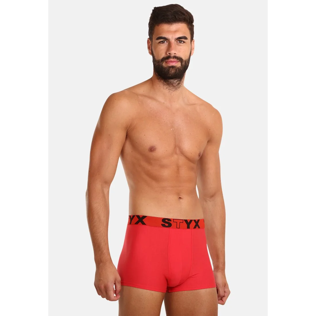 Styx Pánské boxerky sportovní guma červené (G1064) XL