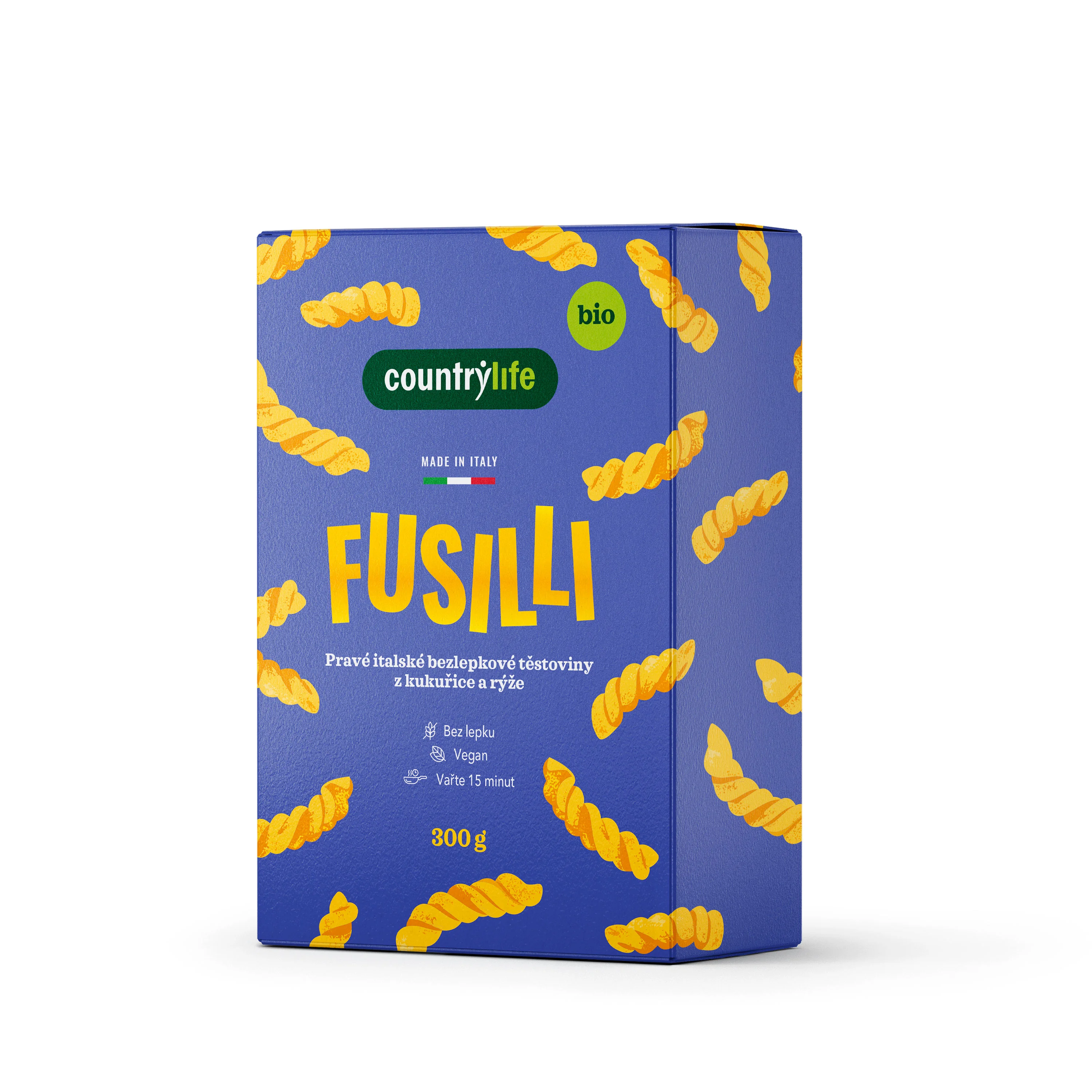 Country Life Fusilli kukuřično-rýžové BIO 300 g