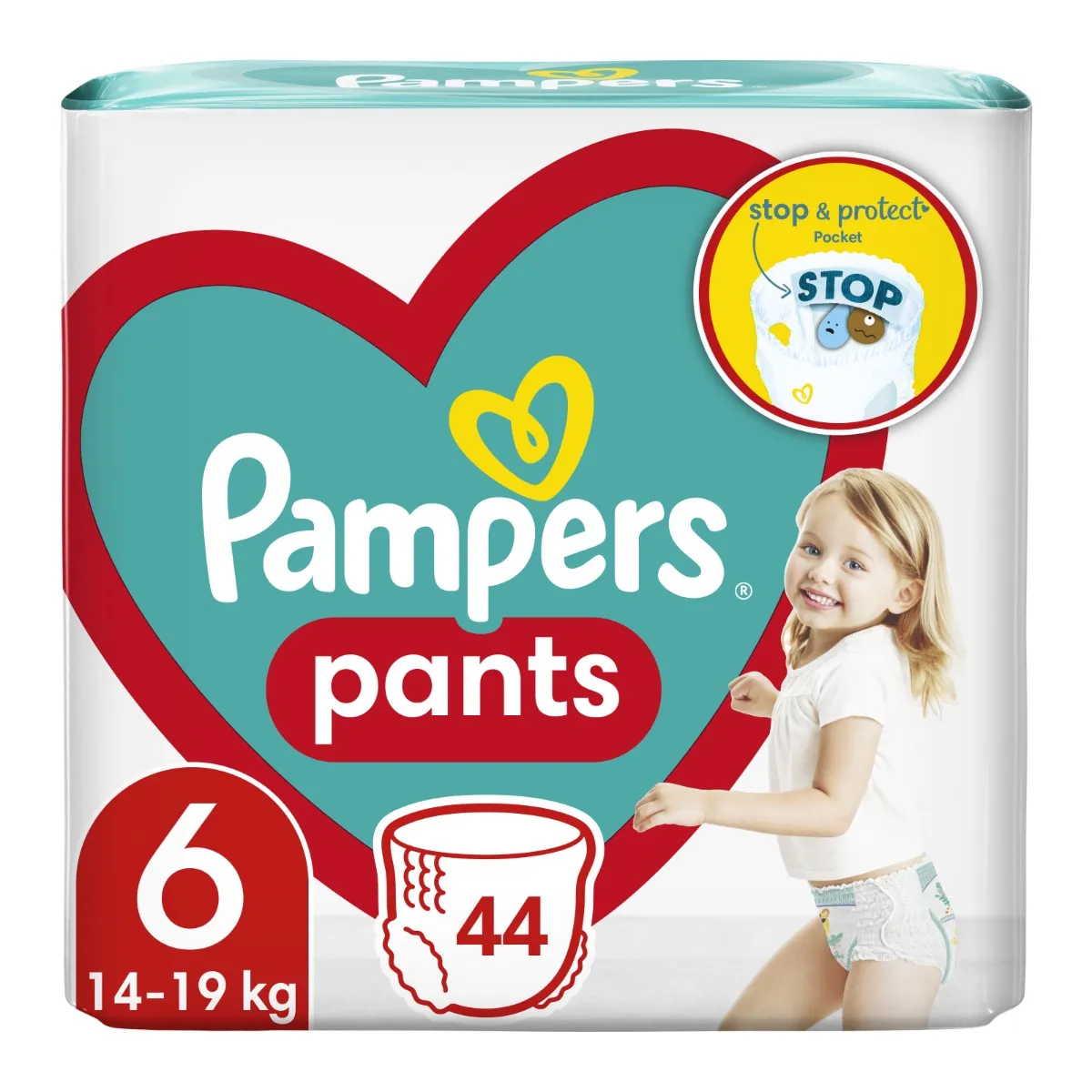 Pampers Pants vel. 6 14–19 kg plenkové kalhotky 44 ks
