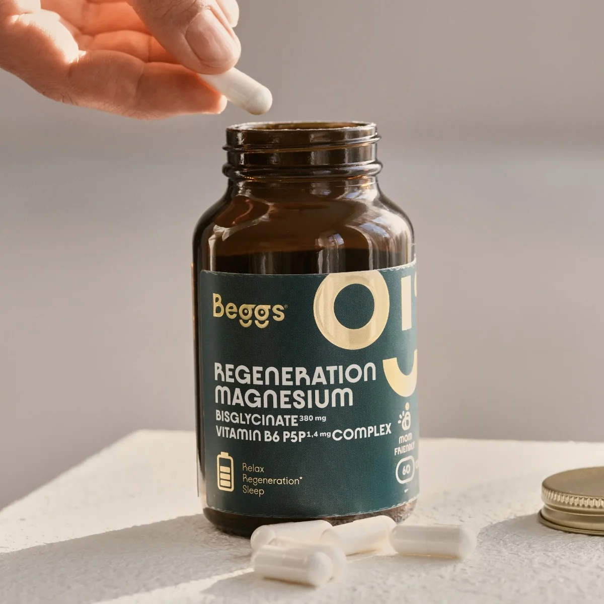 Beggs Magnesium bisglycinate 380 mg + P5P Complex 60 kapslí