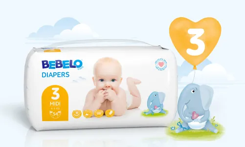 Proč si vybrat plenky BEBELO® Care Diapers Midi 3 dětské pleny