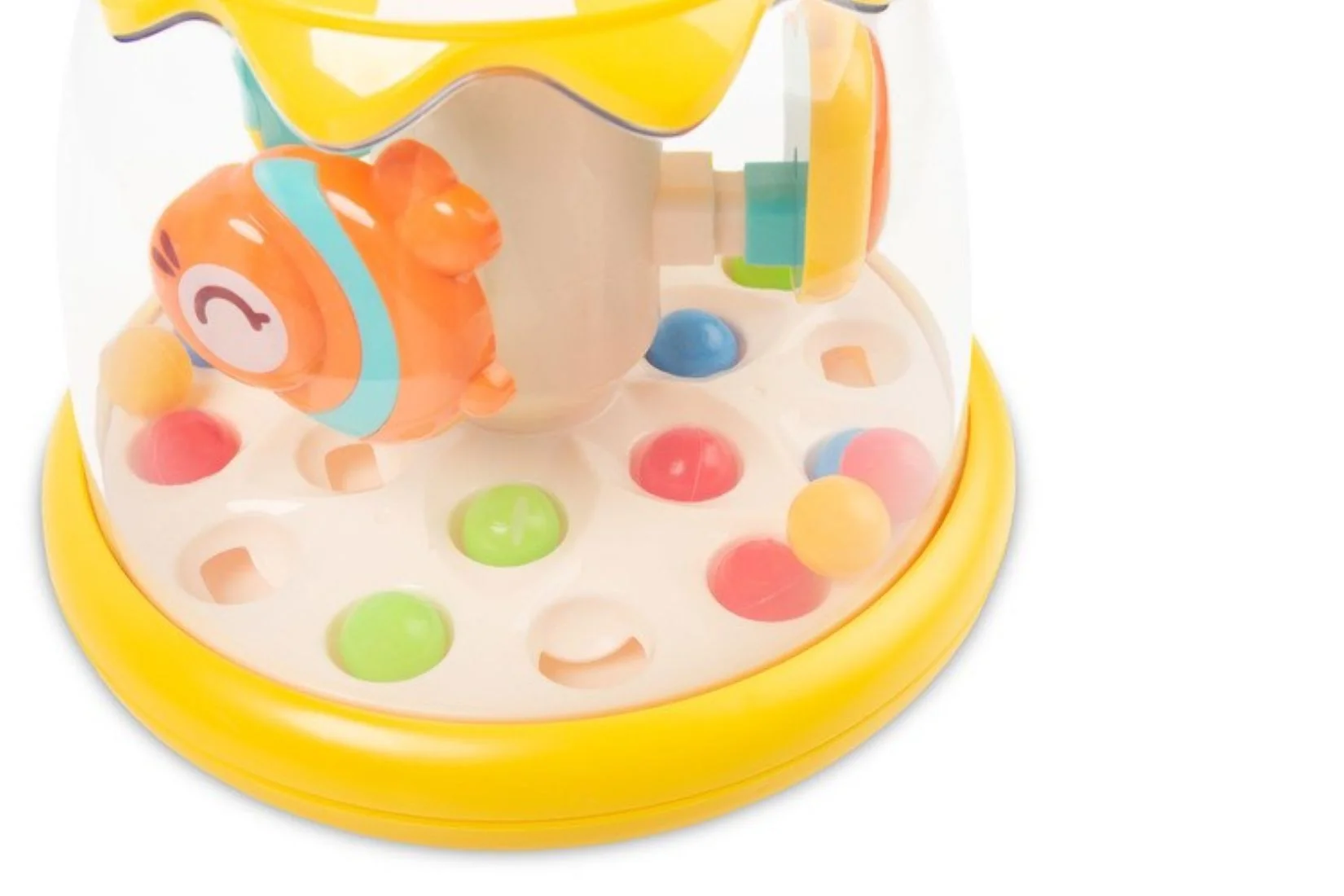 Toyz Toyz Edukační hračka Káča se zvířátky – žlutá, kolotoč, 6m+