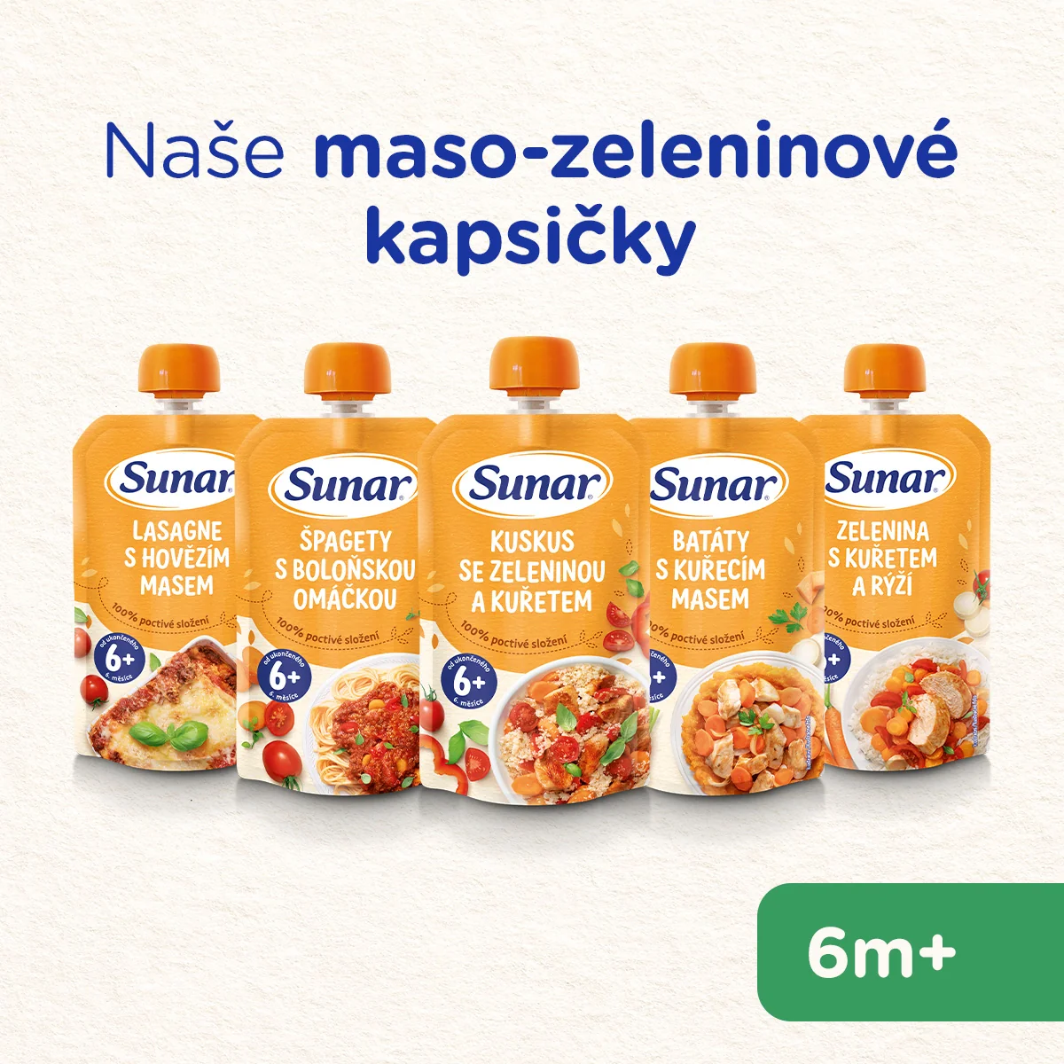 Sunar Příkrm Batáty s kuřecím masem 6m+ kapsička 120 g