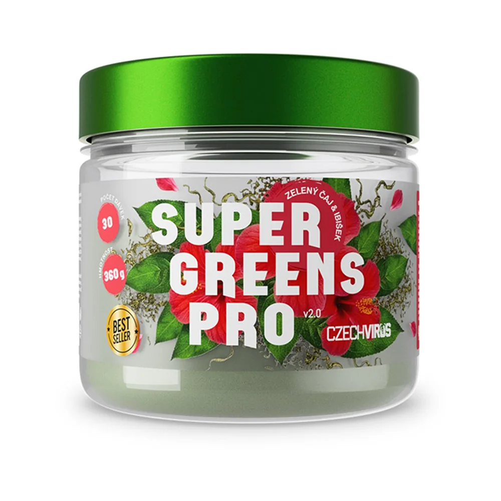 Czech Virus Super Greens Pro V2.0 zelený čaj a ibišek 360 g