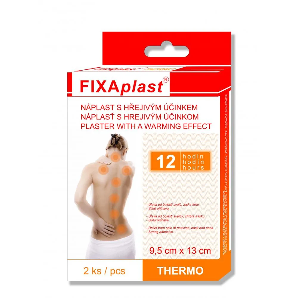 Fixaplast THERMO 9,5 x 13 cm hřejivá náplast 2 ks