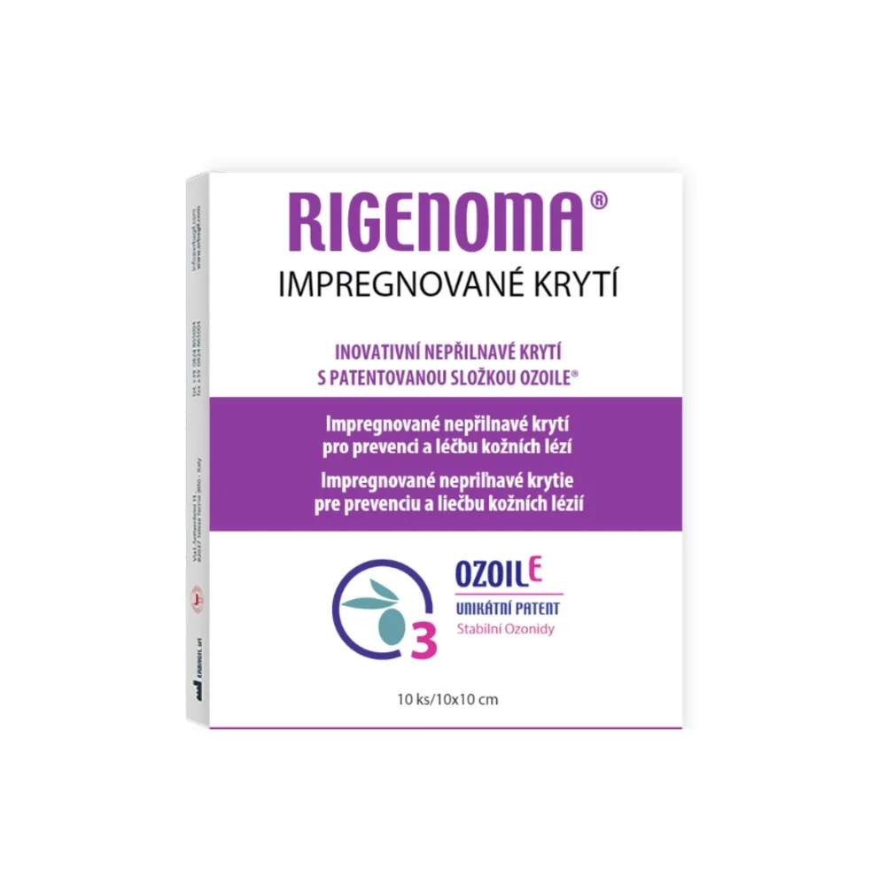 RIGENOMA impregnované nepřilnavé krytí s OZOILE 10 ks