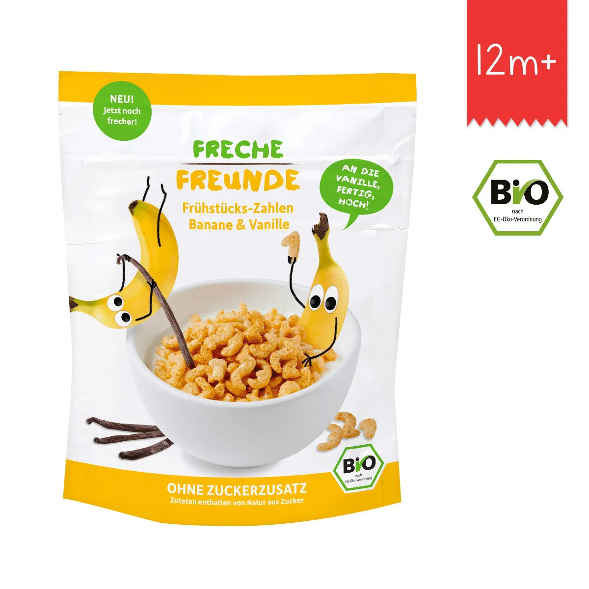 Freche Freunde BIO Cereálie křupavá čísla banán a vanilka 125 g