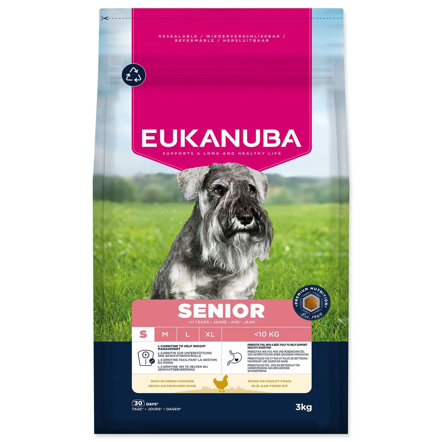 Eukanuba Krmivo Senior Small rich in fresh chicken 3kg