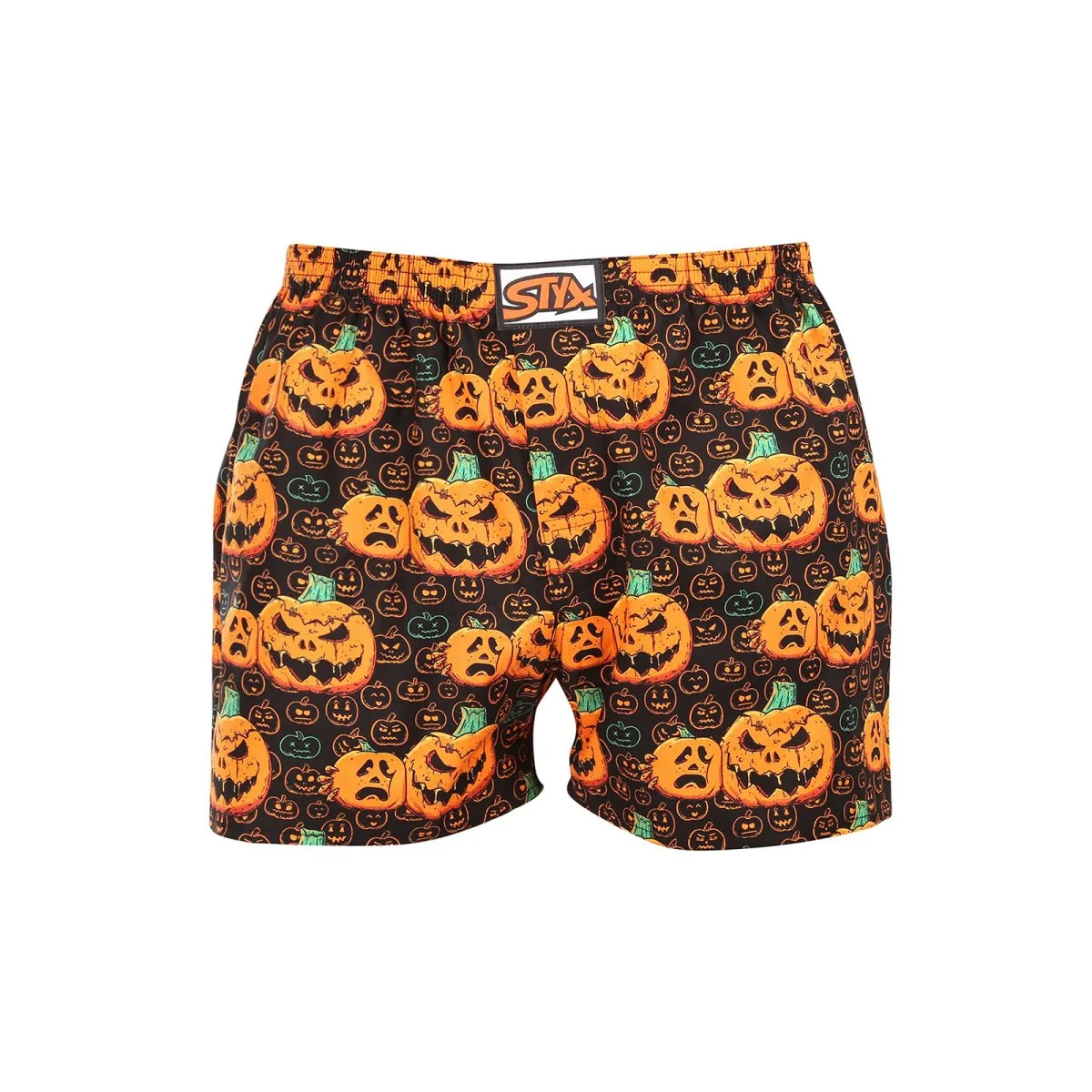 Styx Pánské trenky art klasická guma Halloween dýně (A1755) XXL