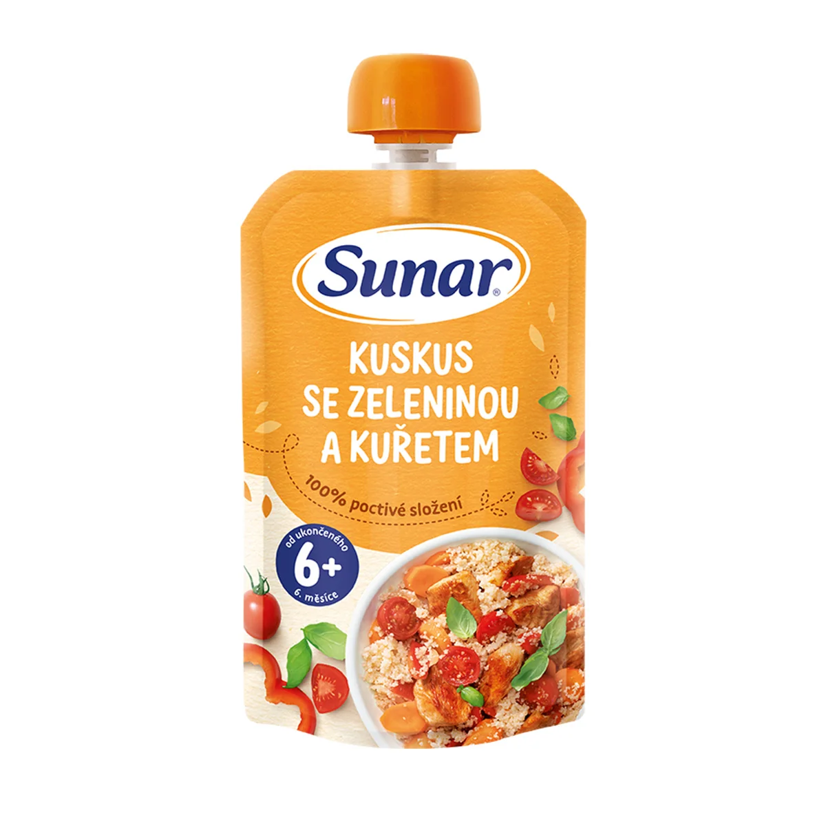 Sunar Příkrm Kuskus se zeleninou a kuřetem 6m+ kapsička 120 g