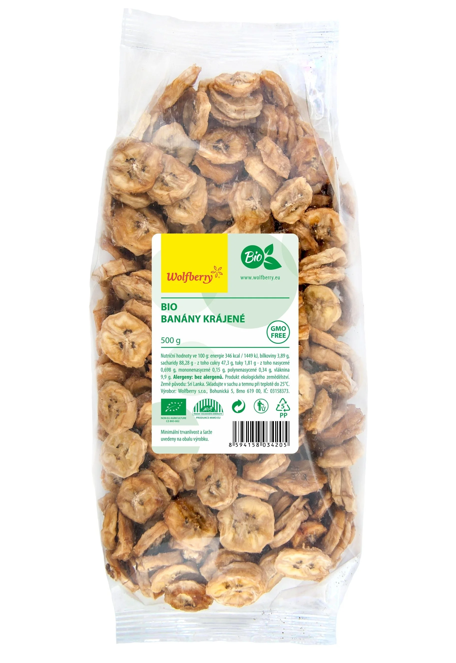 Wolfberry Banány krájené BIO sušené plody 500 g