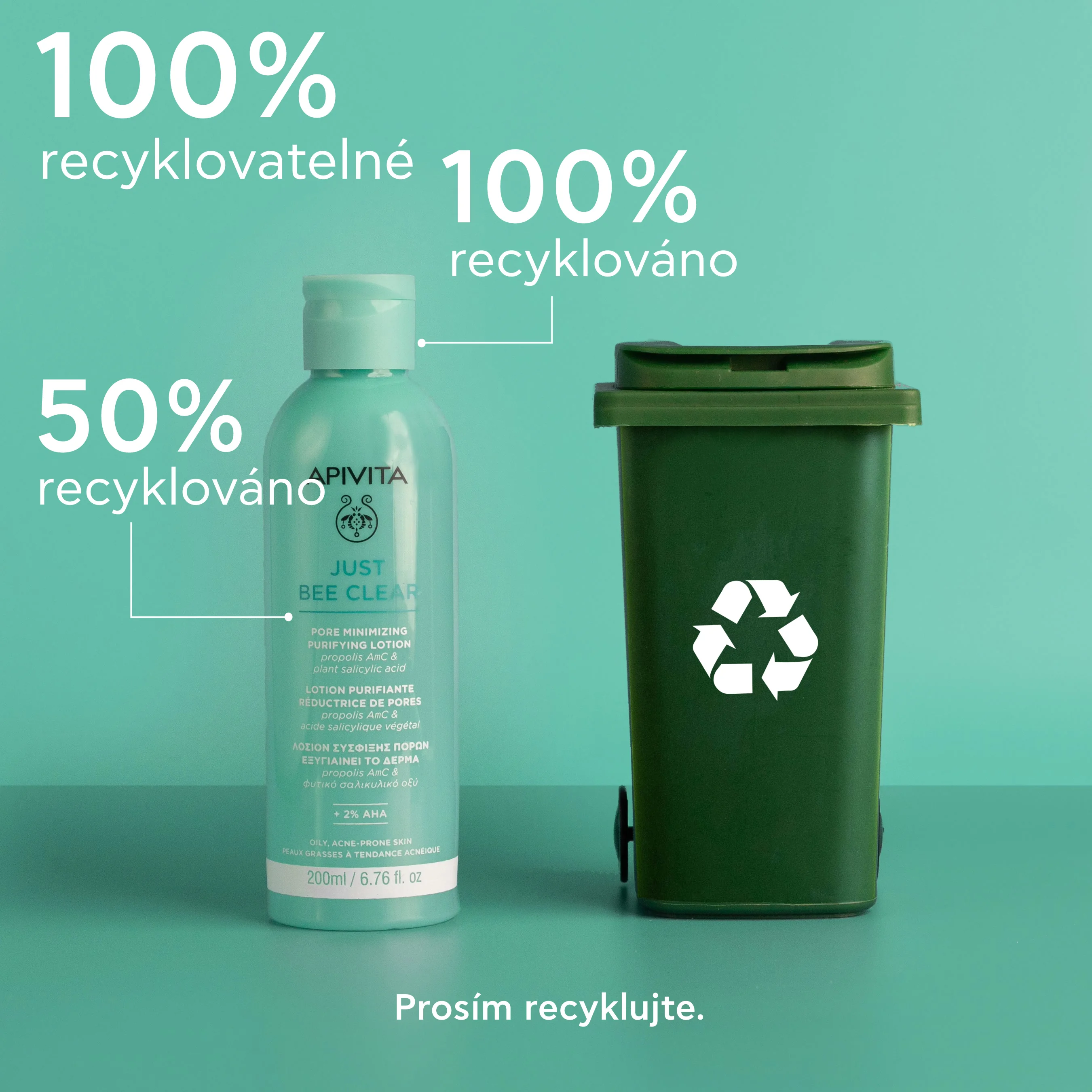 APIVITA Just Bee Clear pleťová voda na rozšířené póry a černé tečky 200 ml