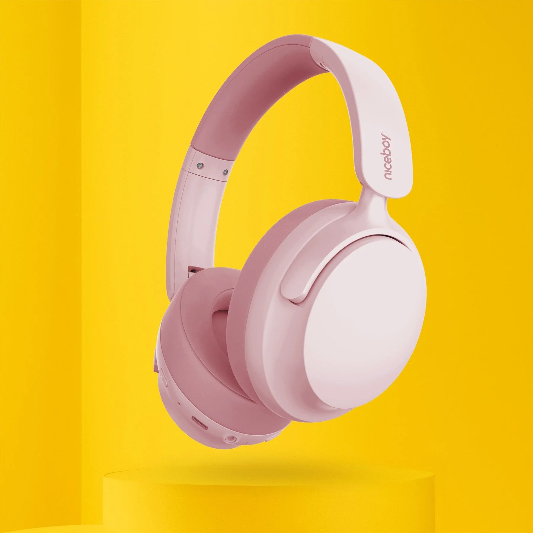 Niceboy Bezdrátová sluchátka Stellar Pink s ANC