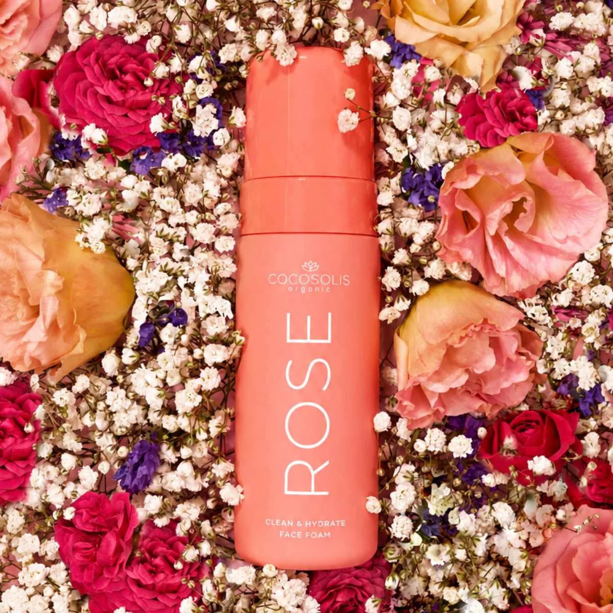 COCOSOLIS Rose čisticí pleťová pěna s hydratačním účinkem 150 ml