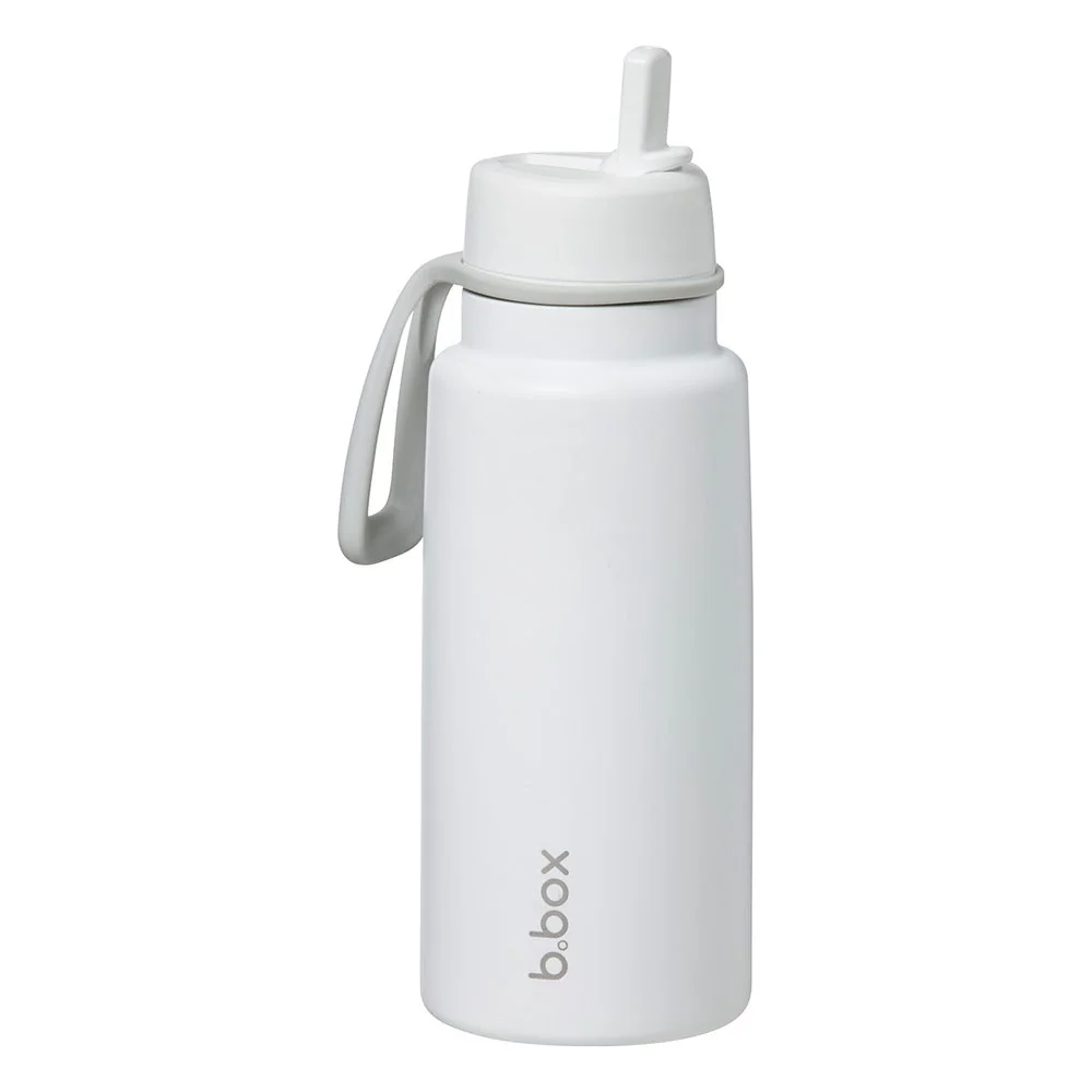 B.BOX Nerezová termolahev s brčkem 1l - white out