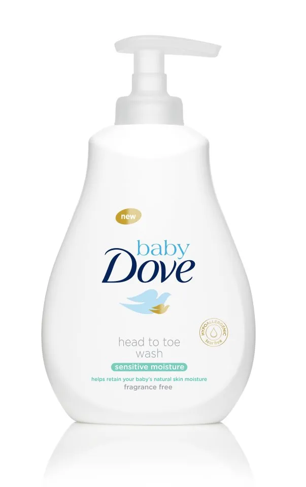 Dove Baby Sensitive Moisture mycí gel na tělo a vlasy 400 ml