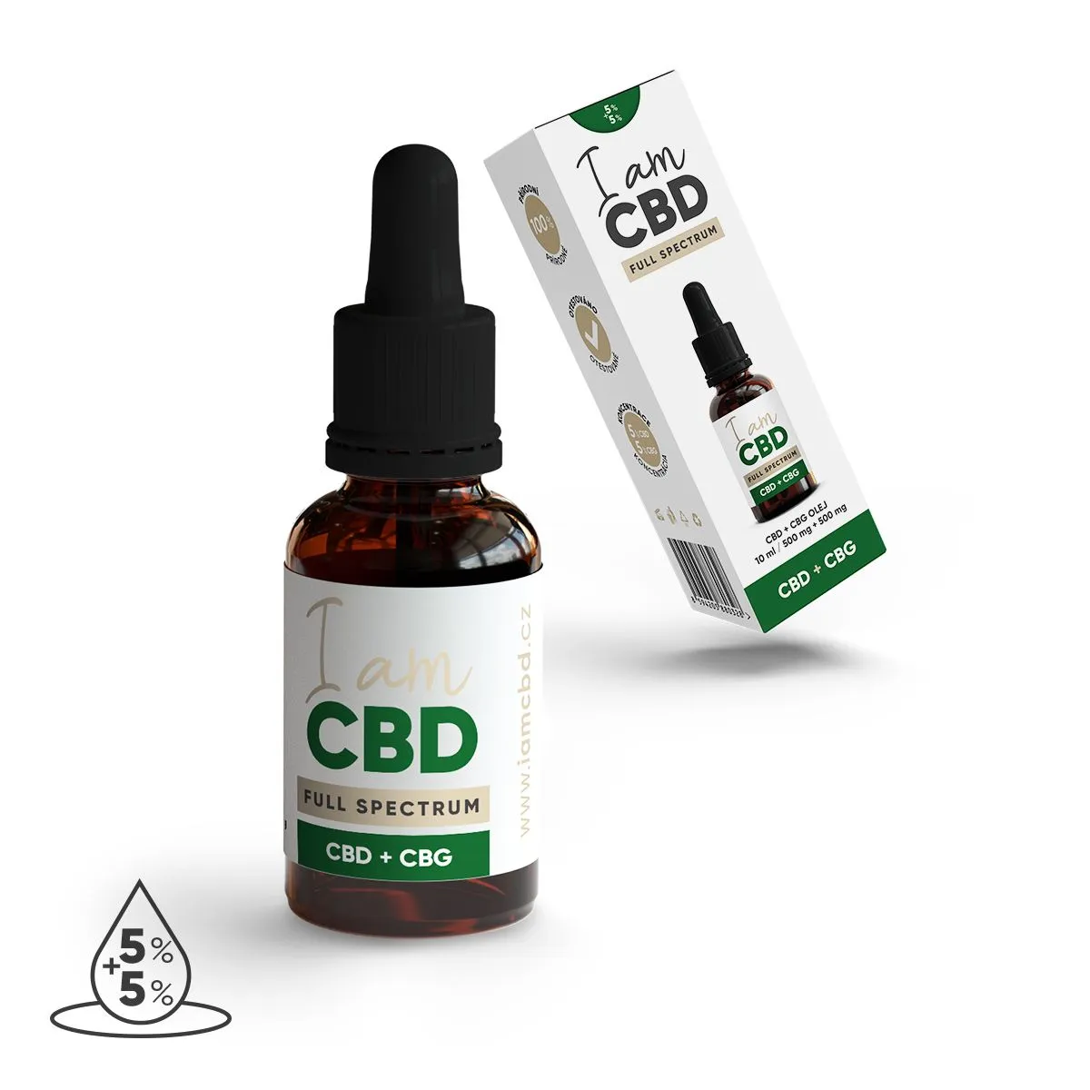 I am CBD Full Spectrum CBD 5% a CBG 5% olej 10 ml