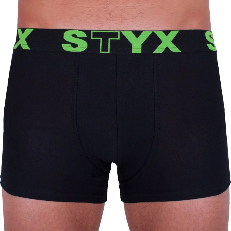 Styx Pánské boxerky sportovní guma nadrozměr černé (R962) 5XL