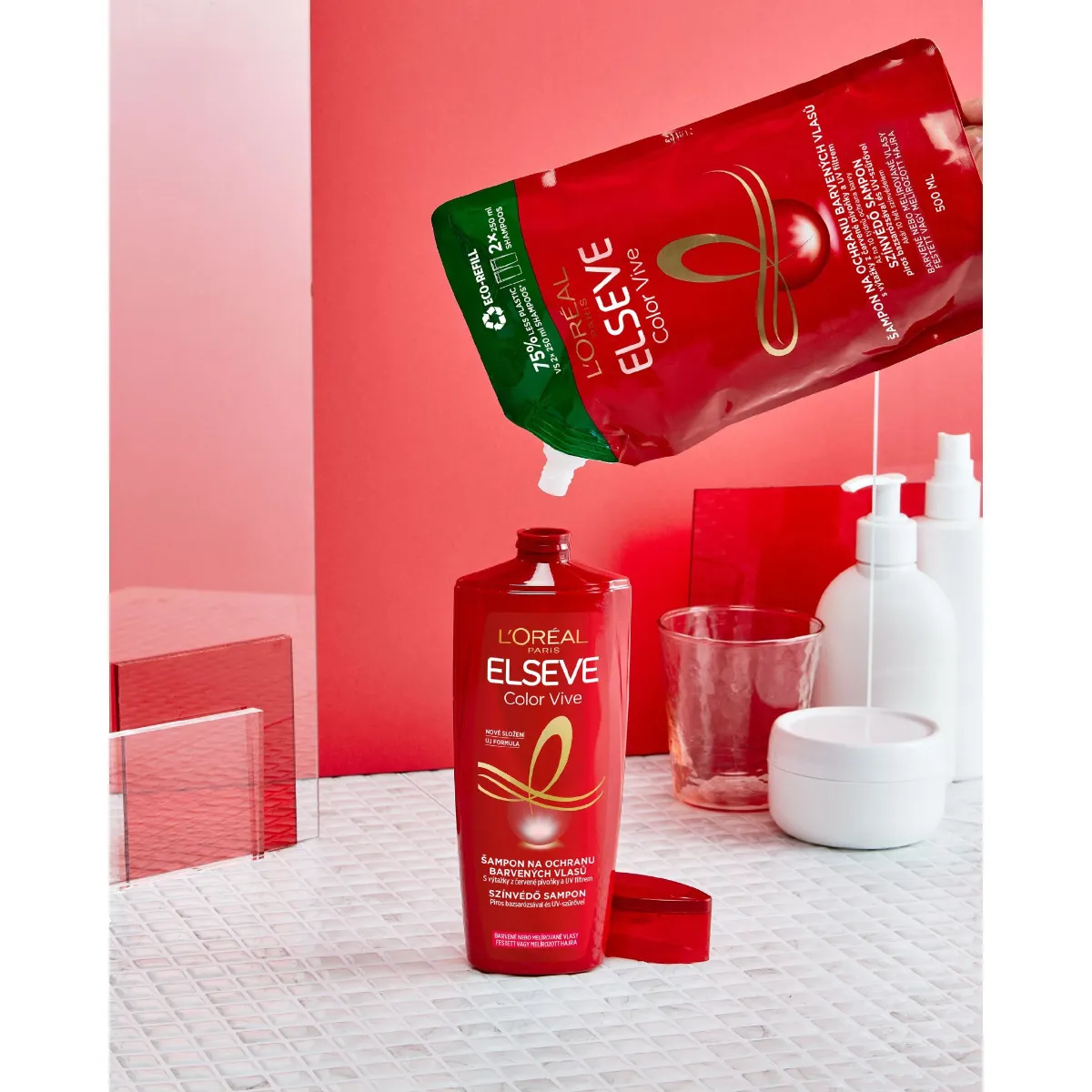 Loréal Paris Elseve Color Vive šampon pro barvené vlasy 500 ml náhradní náplň