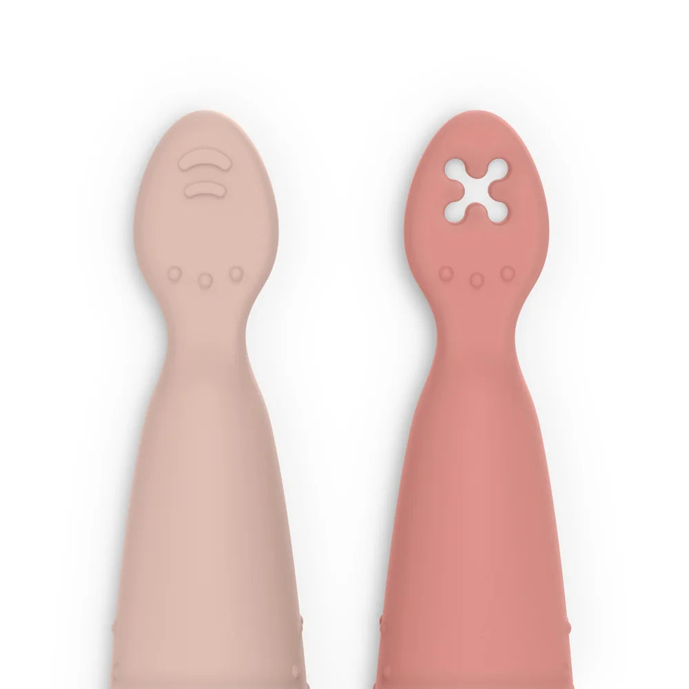 Suavinex Colour Essence Lžičky na učení 6m+ 2 ks růžové