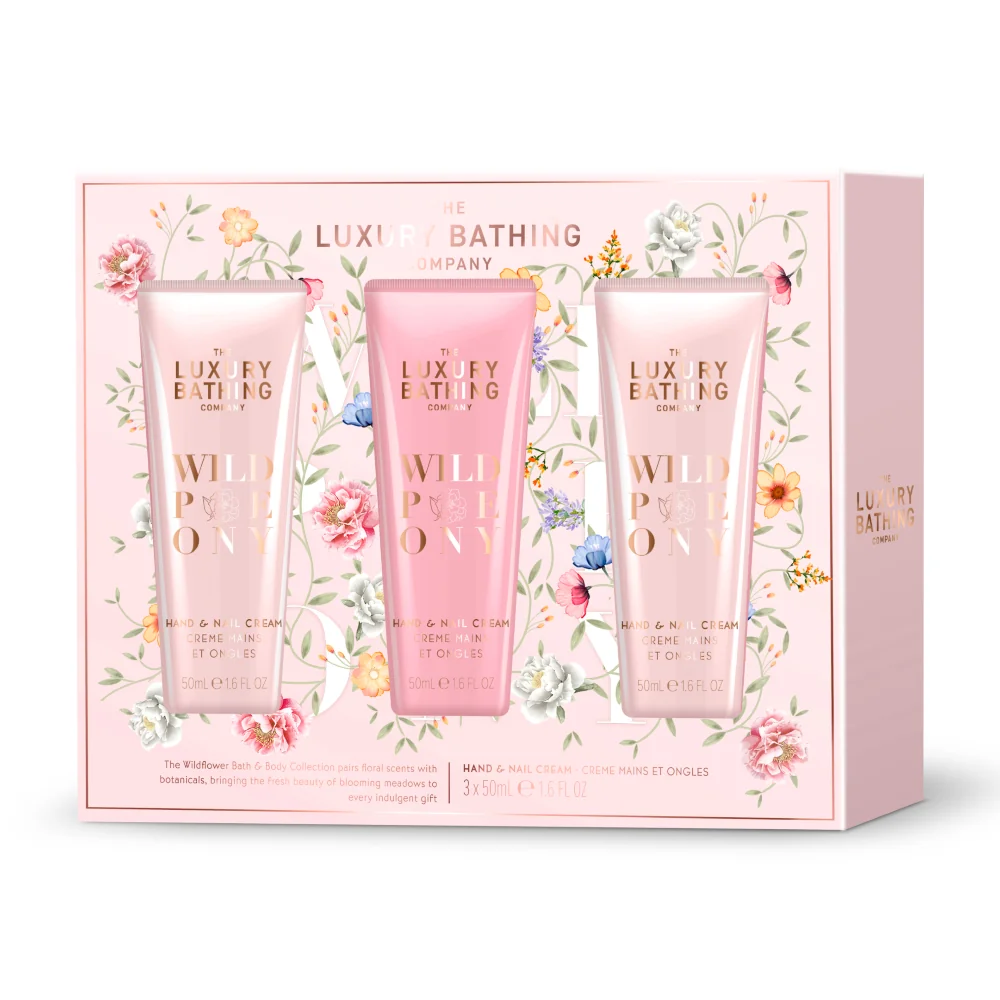Grace Cole Dárková sada krémů na ruce Pivoňka, Broskev & Malina 3x50 ml