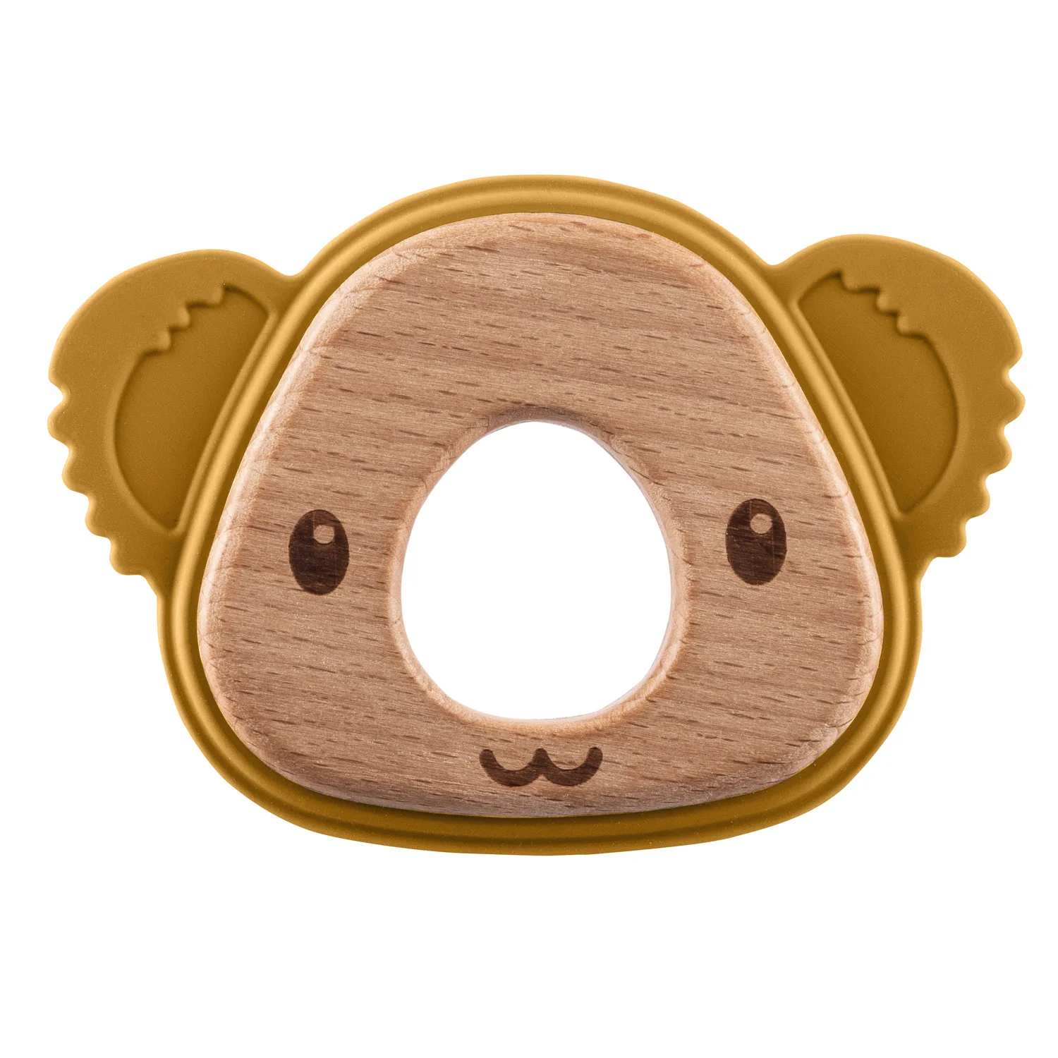 Zopa Silikonové dřevěné kousátko Koala, Mustard Yellow 4