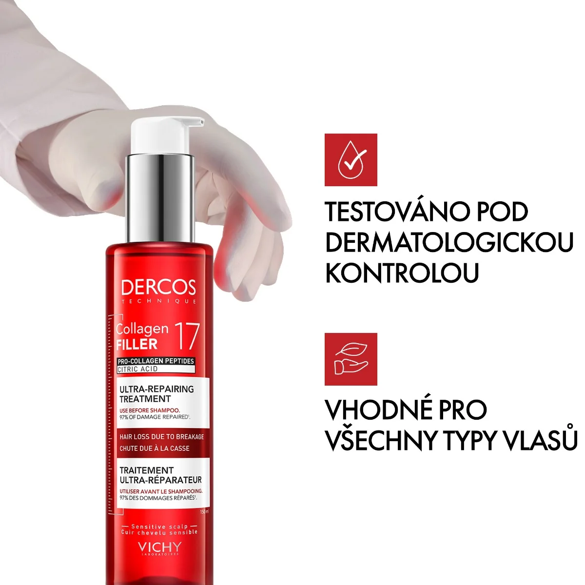 Vichy Dercos Collagen 17 Filler ultra-regenerační kúra 150 ml