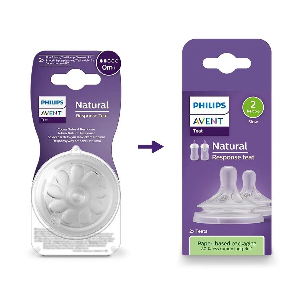 Philips Avent Natural Response 2 Savička pomalý průtok 0m+ 2 ks