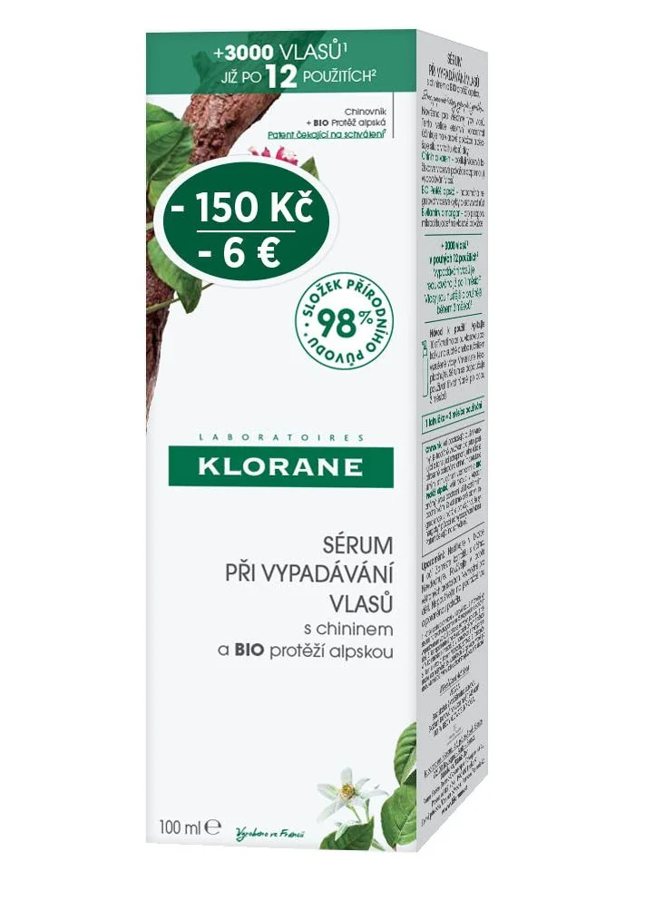 KLORANE Sérum při vypadávání vlasů s chininem a BIO protěží alpskou 100 ml