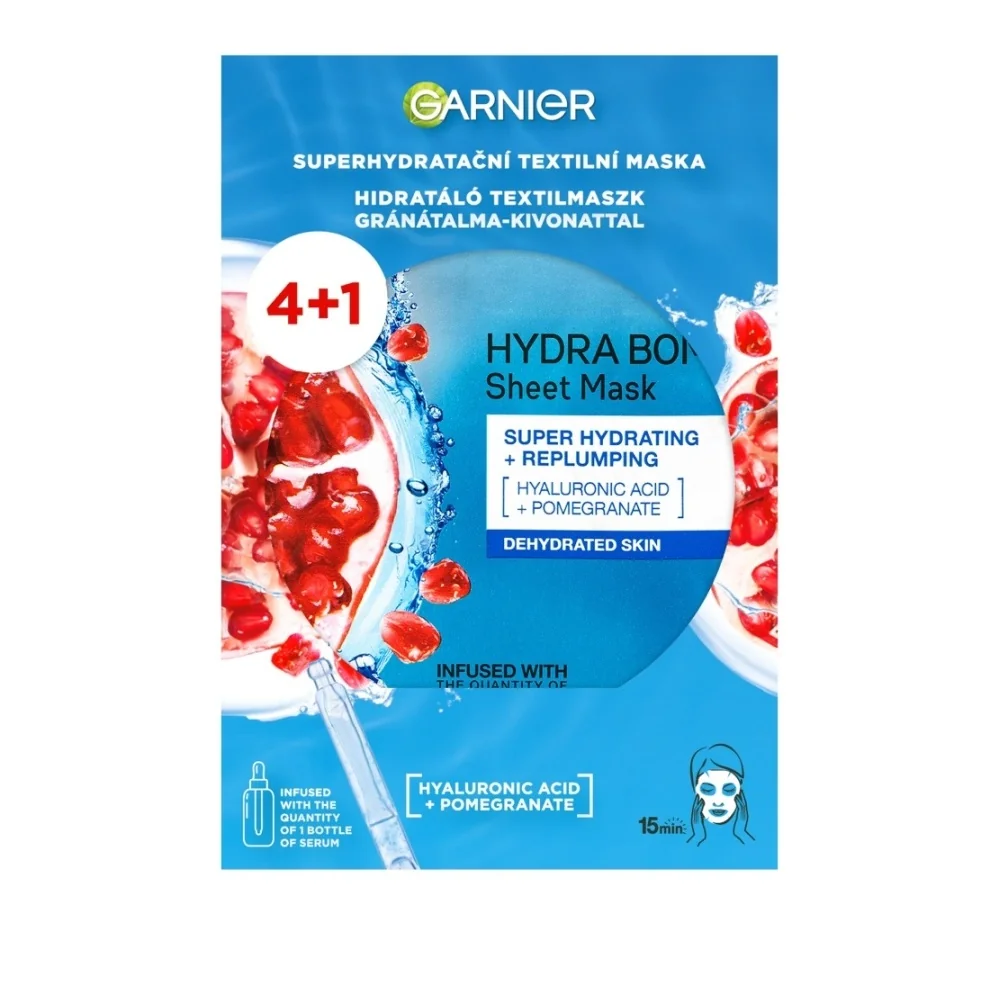 Garnier Skin Naturals Hydra Bomb Sheet Mask textilní maska 4+1 ks