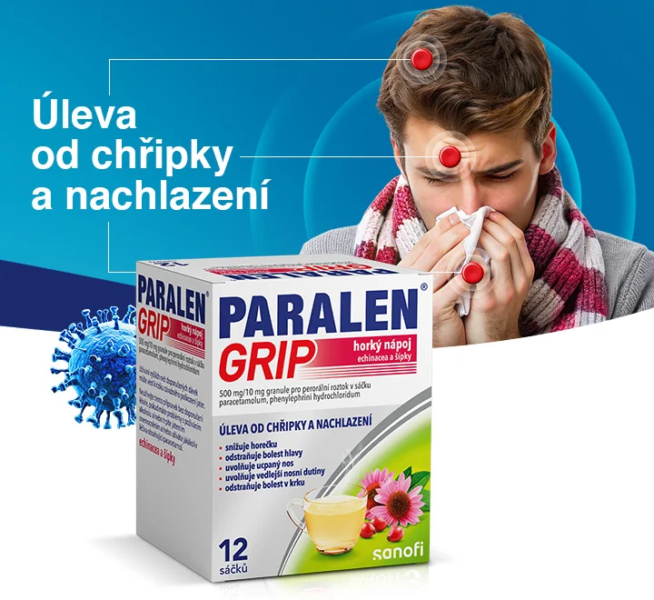 Úleva od chřipky a nachlazení. Paralen Grip. Úleva od chřipky a nachlazení. Paralen Grip.