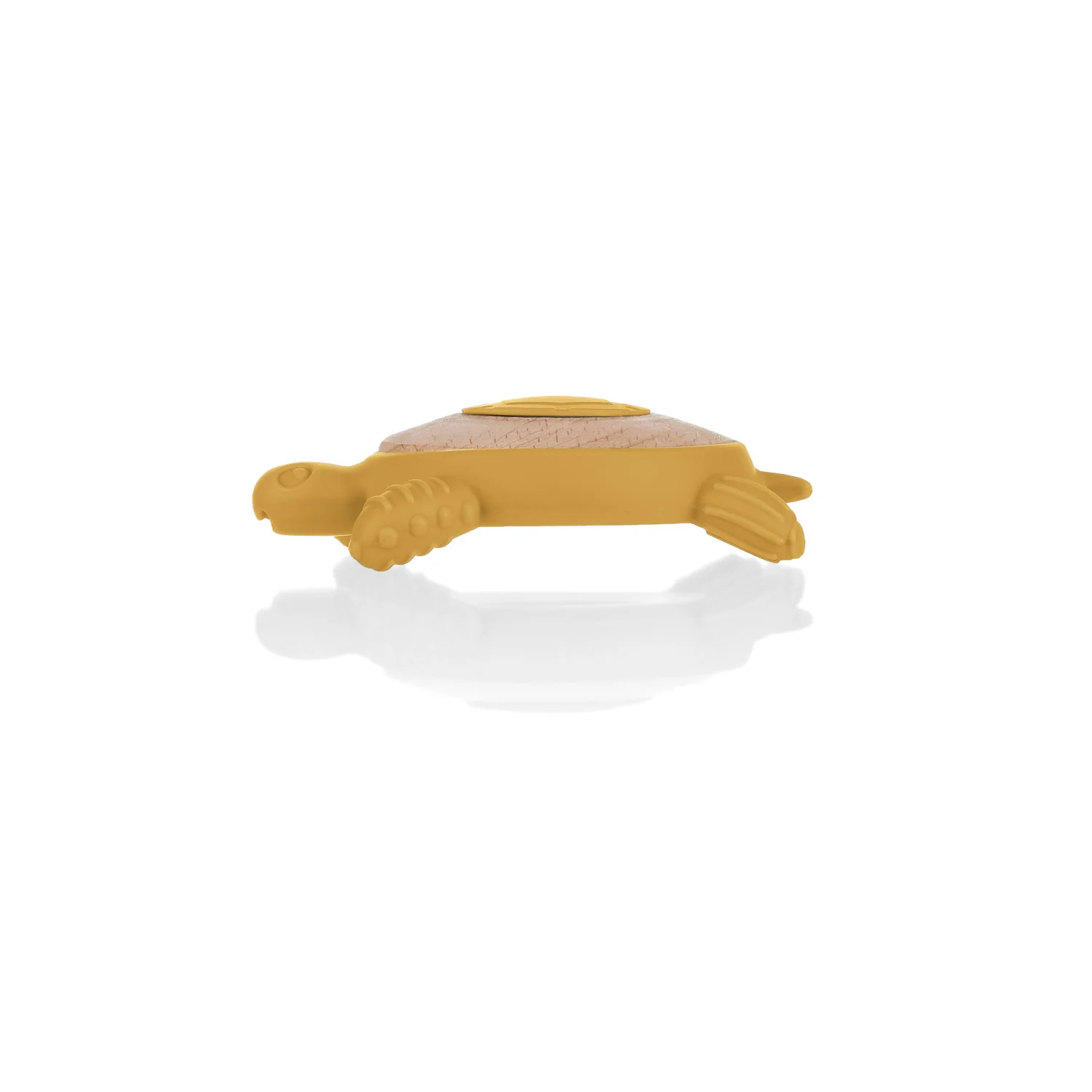 Zopa Silikonové dřevěné kousátko Turtle, Mustard Yellow 4