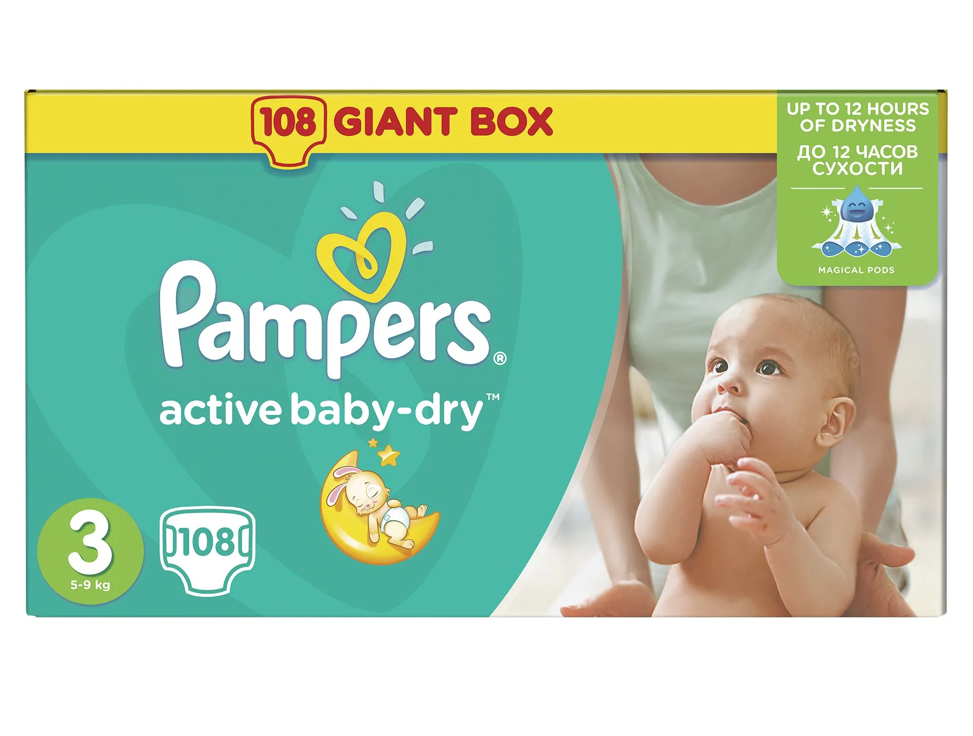 Pampers Active Baby-Dry vel. 3 Midi dětské pleny 108 ks