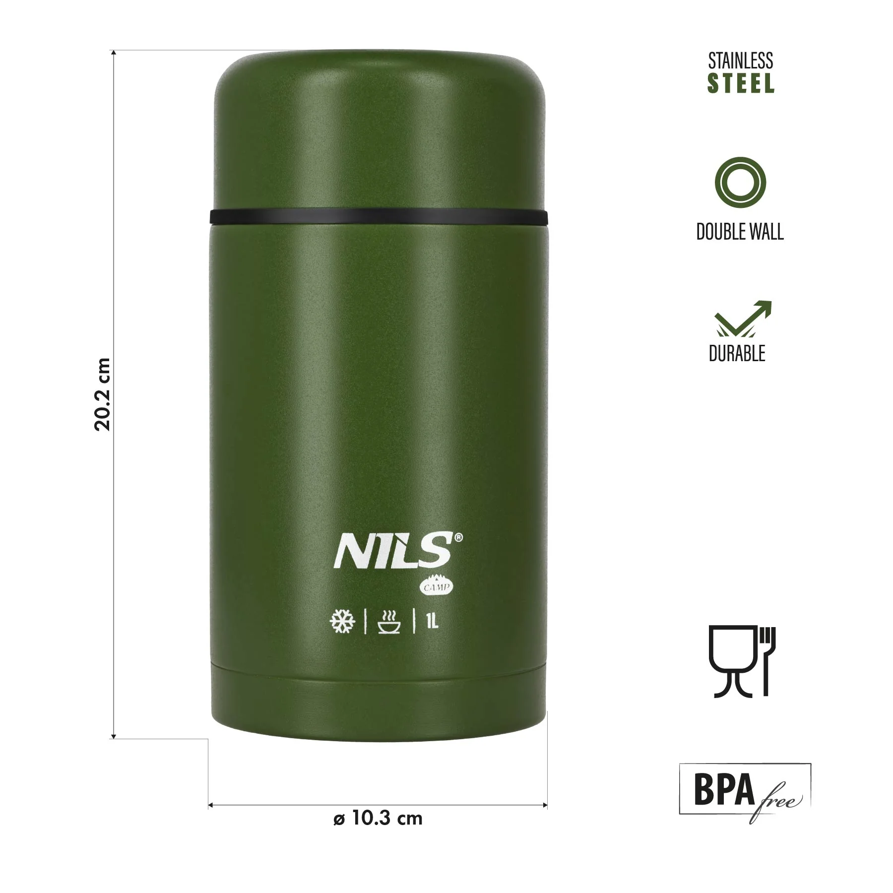 Nils Termoska na jídlo NC3802 zelená 1000 ml