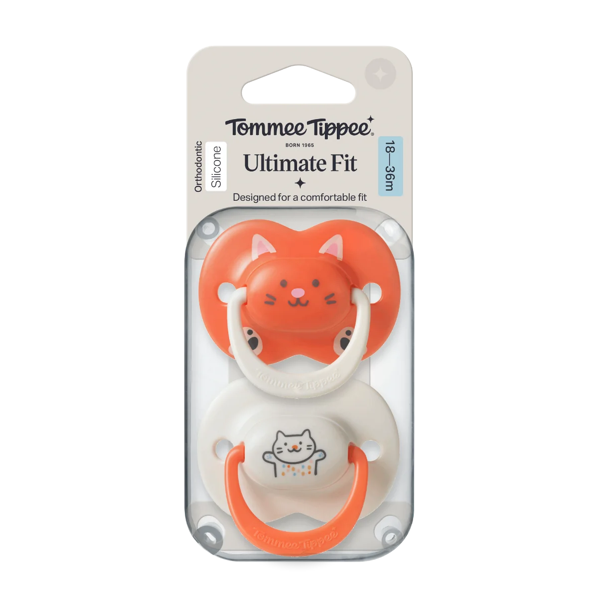 Tommee Tippee Silikonový dudlík Ultimate Fit Deco Girl 18-36m 2 ks více barevných variant