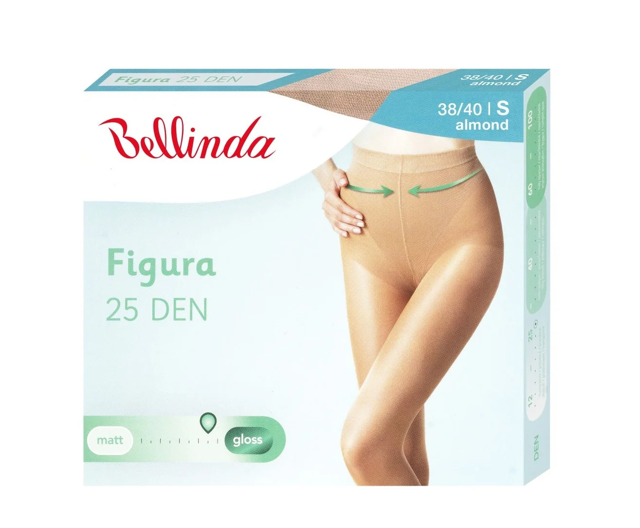 Bellinda Figura 25 DEN vel. S stahovací punčochové kalhoty tělové