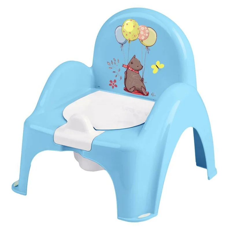 Tega Baby Dětský nočník s melodií a víkem, ergonomický - Medvídek v modré