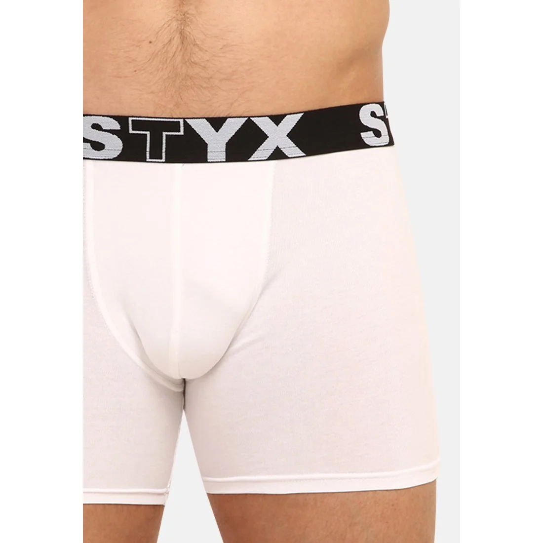 Styx Pánské boxerky long sportovní guma bílé (U1061) XL