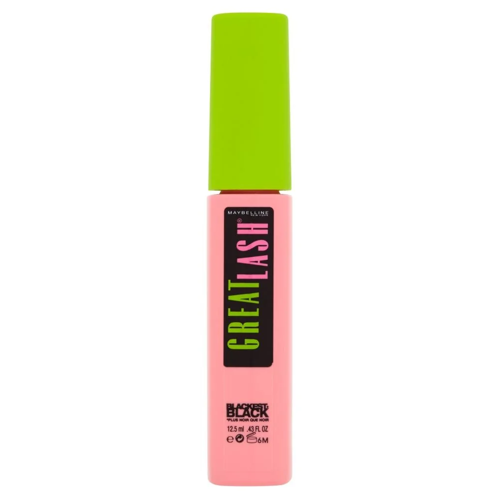 Maybelline Great Lash Blackest Black řasenka 12,5 ml černá