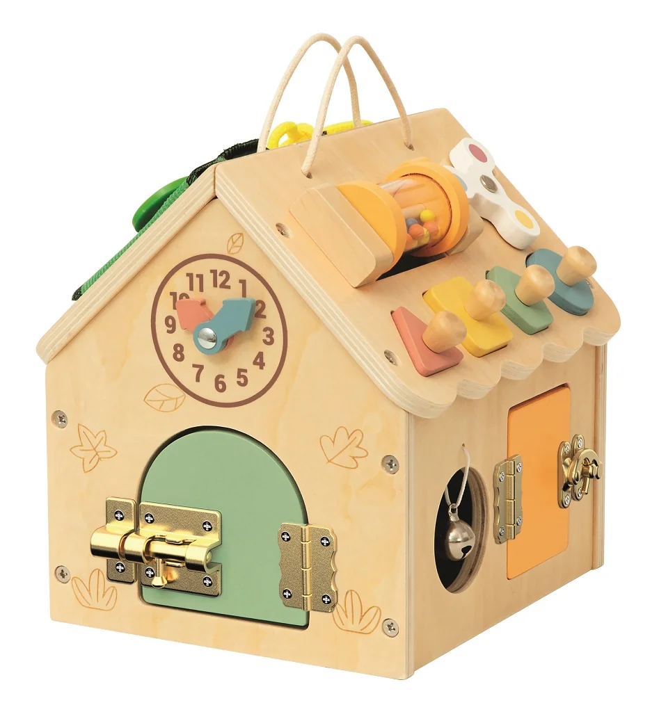 2Kids Toys Activity board Domeček přírodní malý