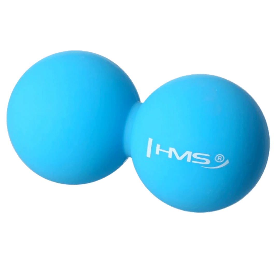 HMS Dvojitý masážní míč Lacrosse ball BLC02 modrý - 6,5cm