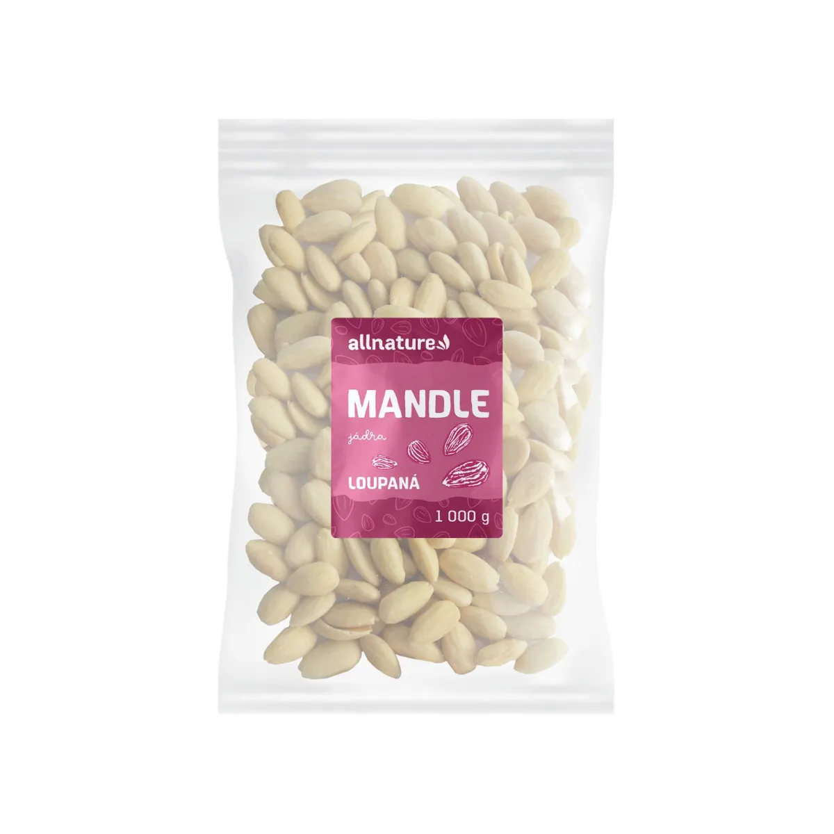 Allnature Mandle loupané jádra 1000 g