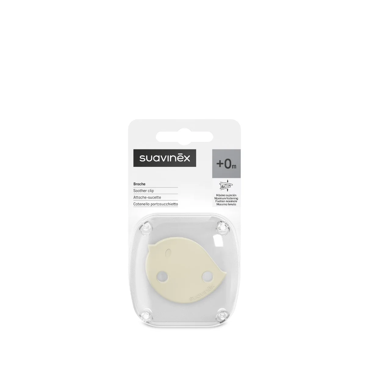 Suavinex Klip na dudlík BIRDIES 1 ks krémový