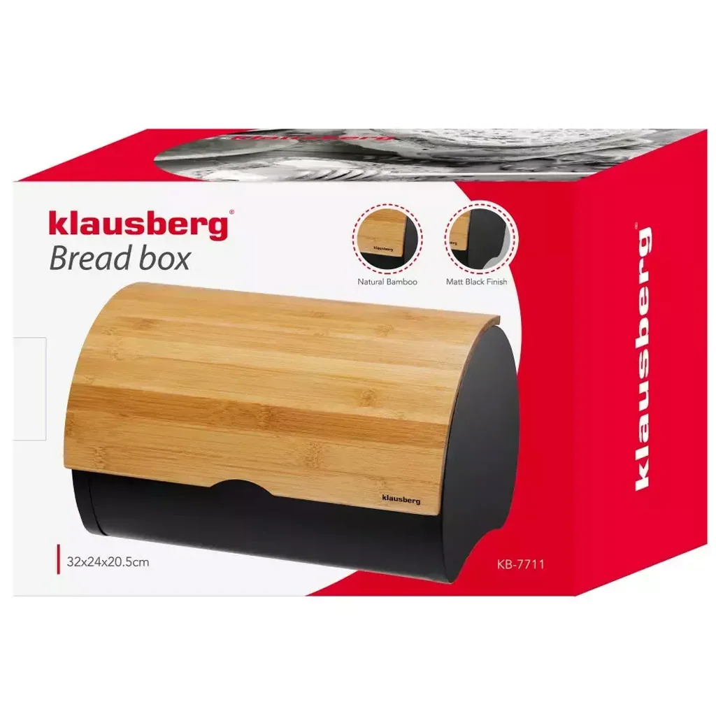 Klausberg Chlebník kovový s bambusovým víkem
