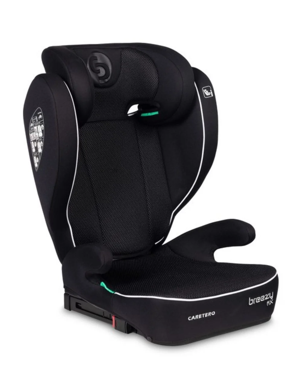 Caretero Dětská autosedačka Breezy 2v1 s isofixem, 100-150cm, černá
