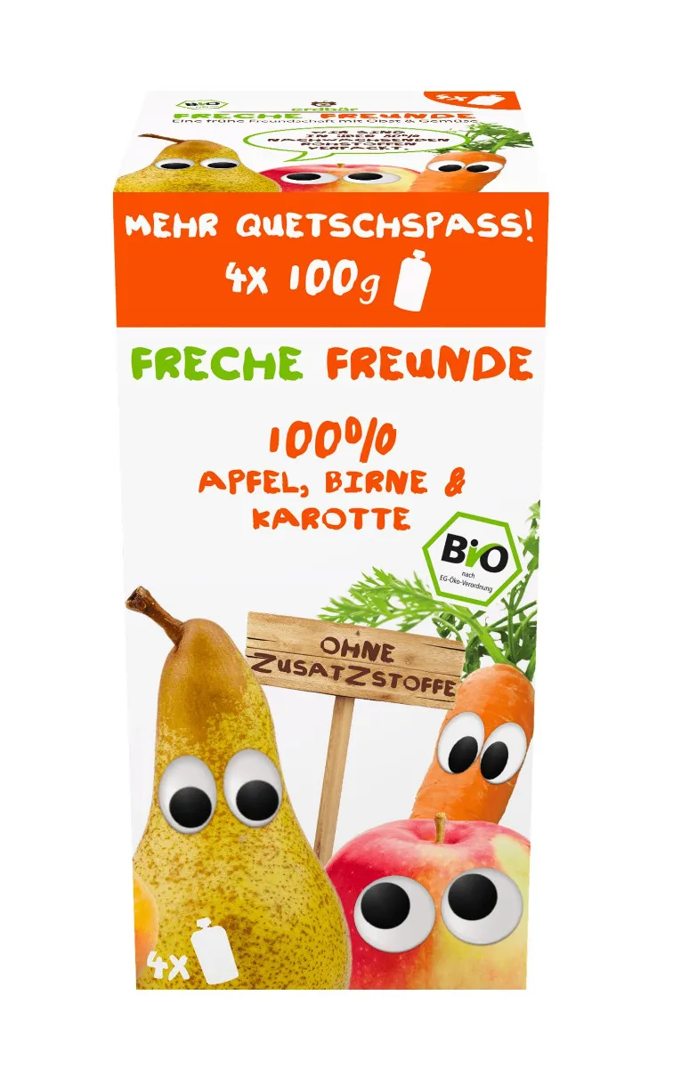 Freche Freunde BIO Kapsička jablko hruška 4x100 g