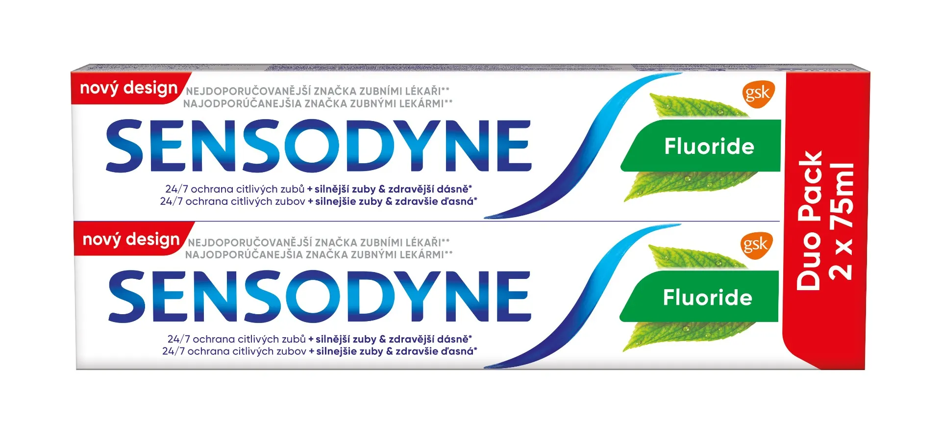 Sensodyne Fluoride zubní pasta 2x75 ml